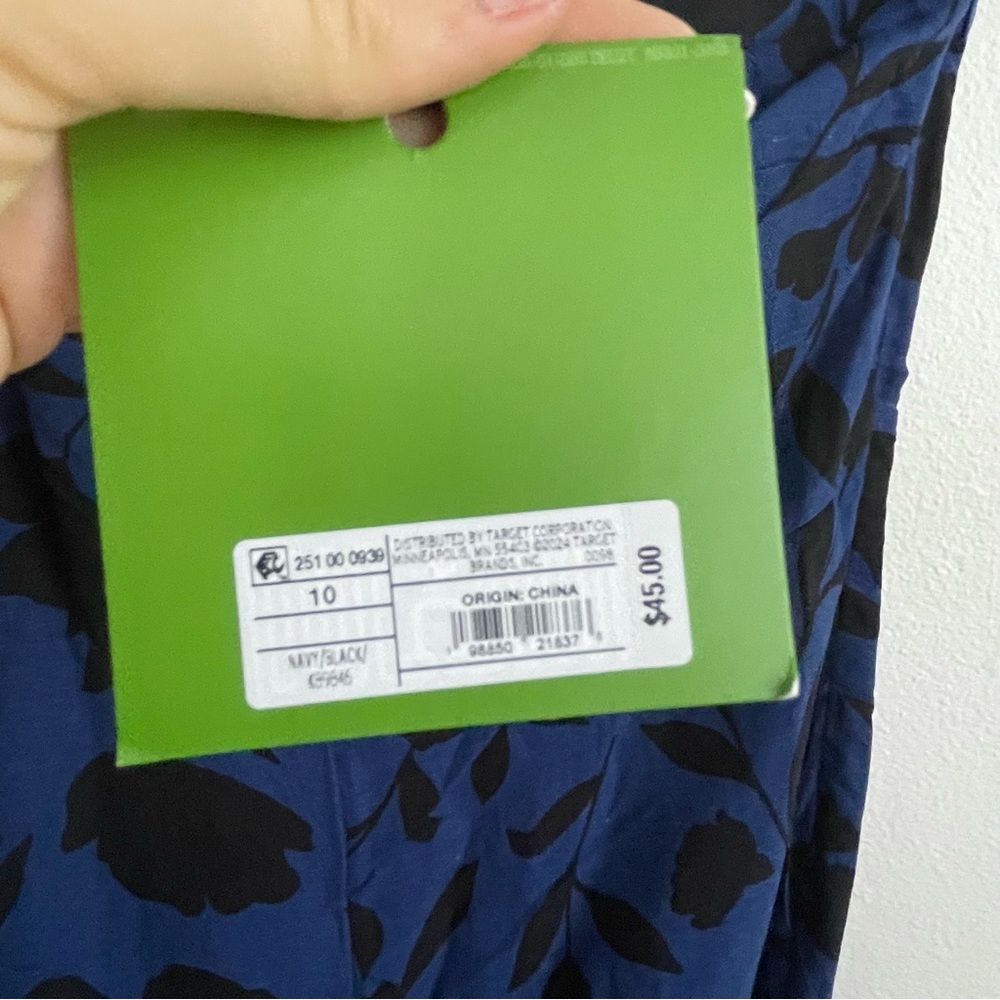 Kate spade blue black floral one shoulder jumpsuit - Picture 7 of 11
